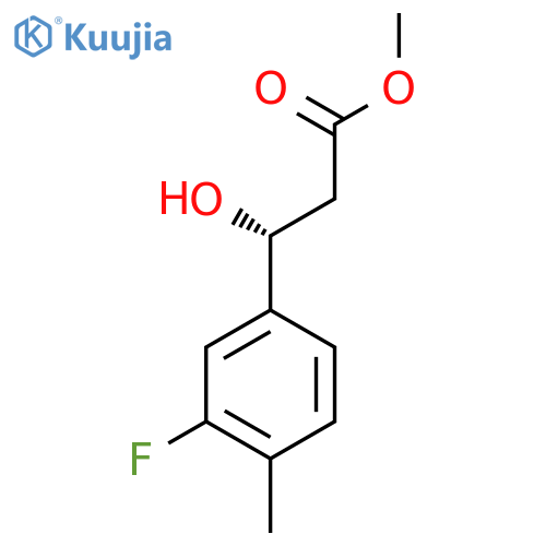 methyl (3R)-3-(3-fluoro-4-methylphenyl)-3-hydroxypropanoate structure