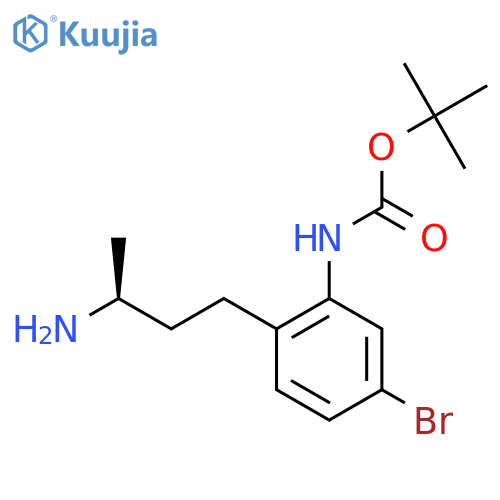 tert-butyl N-{2-(3S)-3-aminobutyl-5-bromophenyl}carbamate structure
