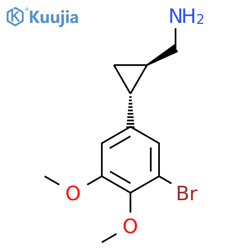 rac-(1R,2R)-2-(3-bromo-4,5-dimethoxyphenyl)cyclopropylmethanamine structure