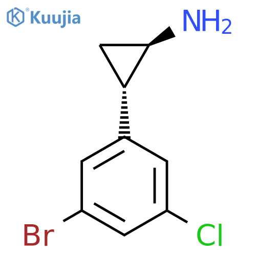 rac-(1R,2S)-2-(3-bromo-5-chlorophenyl)cyclopropan-1-amine structure