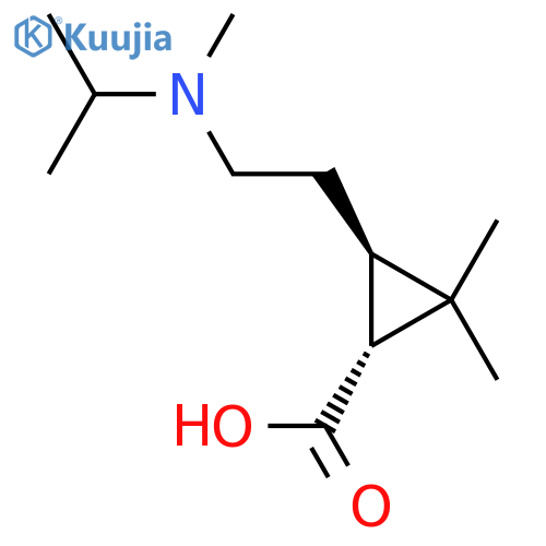 rac-(1R,3R)-2,2-dimethyl-3-{2-methyl(propan-2-yl)aminoethyl}cyclopropane-1-carboxylic acid structure