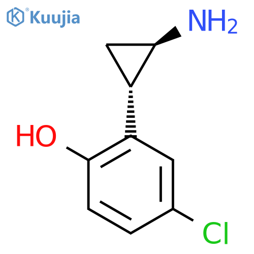 rac-2-(1R,2S)-2-aminocyclopropyl-4-chlorophenol structure
