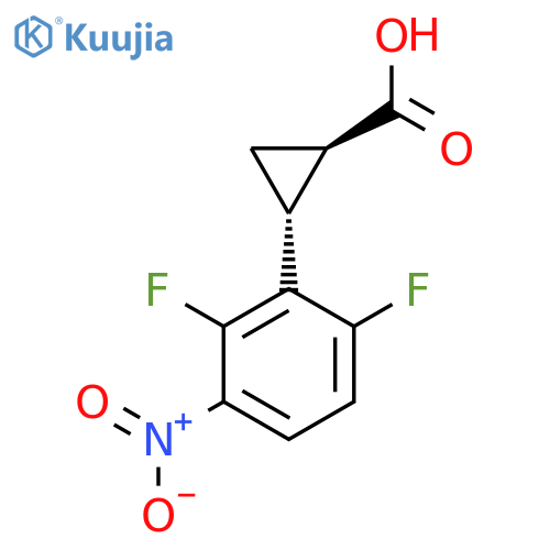rac-(1R,2R)-2-(2,6-difluoro-3-nitrophenyl)cyclopropane-1-carboxylic acid structure