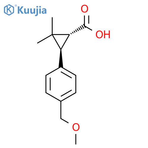 rac-(1R,3R)-3-4-(methoxymethyl)phenyl-2,2-dimethylcyclopropane-1-carboxylic acid structure