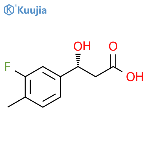 (3R)-3-(3-fluoro-4-methylphenyl)-3-hydroxypropanoic acid structure
