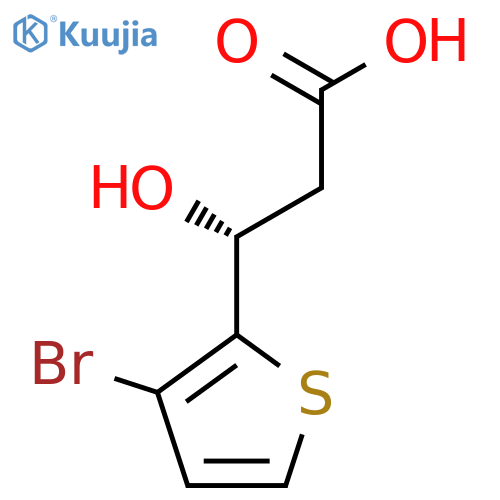 (3R)-3-(3-bromothiophen-2-yl)-3-hydroxypropanoic acid structure