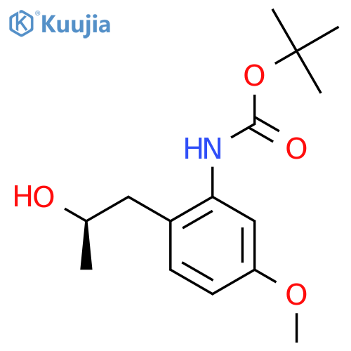 tert-butyl N-{2-(2R)-2-hydroxypropyl-5-methoxyphenyl}carbamate structure