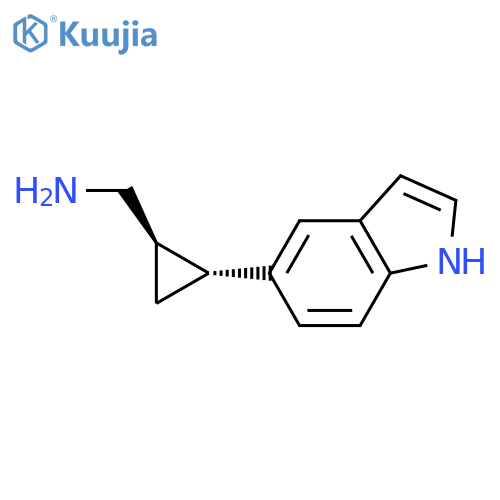 rac-(1R,2R)-2-(1H-indol-5-yl)cyclopropylmethanamine structure