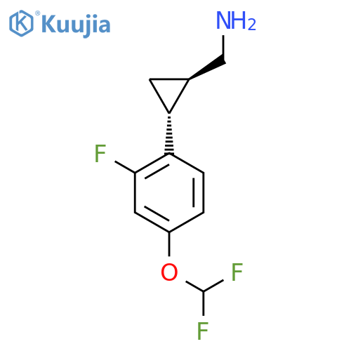 rac-(1R,2R)-2-4-(difluoromethoxy)-2-fluorophenylcyclopropylmethanamine structure