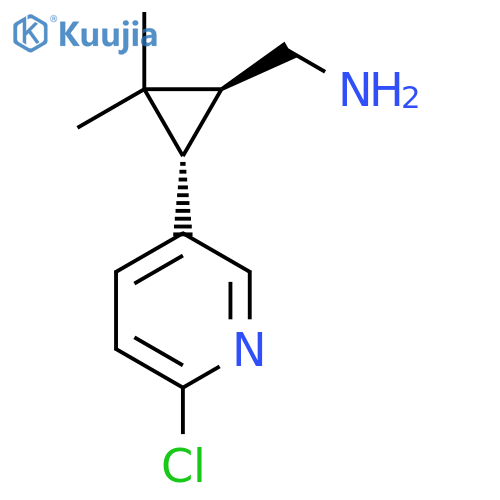 rac-(1R,3R)-3-(6-chloropyridin-3-yl)-2,2-dimethylcyclopropylmethanamine structure