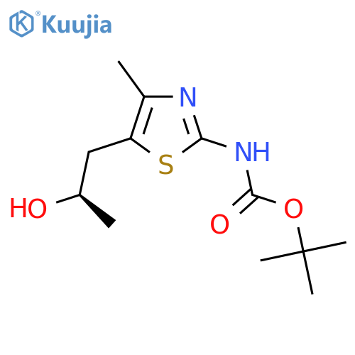 tert-butyl N-{5-(2R)-2-hydroxypropyl-4-methyl-1,3-thiazol-2-yl}carbamate structure