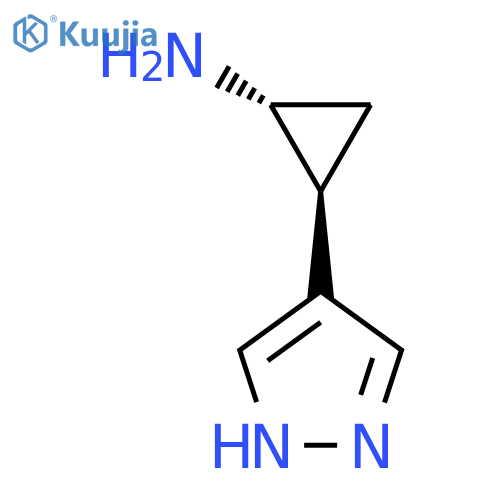 rac-(1R,2S)-2-(1H-pyrazol-4-yl)cyclopropan-1-amine structure