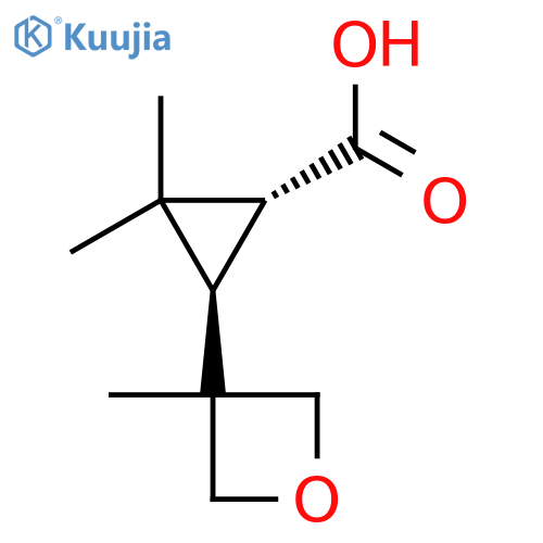 rac-(1R,3R)-2,2-dimethyl-3-(3-methyloxetan-3-yl)cyclopropane-1-carboxylic acid structure