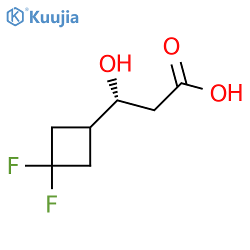 (3R)-3-(3,3-difluorocyclobutyl)-3-hydroxypropanoic acid structure