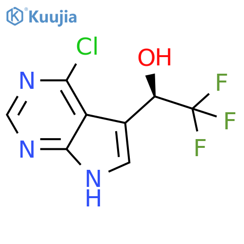 (1R)-1-{4-chloro-7H-pyrrolo2,3-dpyrimidin-5-yl}-2,2,2-trifluoroethan-1-ol structure