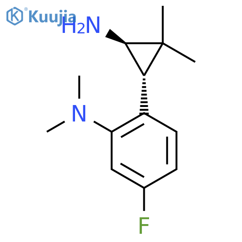 rac-2-(1R,3R)-3-amino-2,2-dimethylcyclopropyl-5-fluoro-N,N-dimethylaniline structure