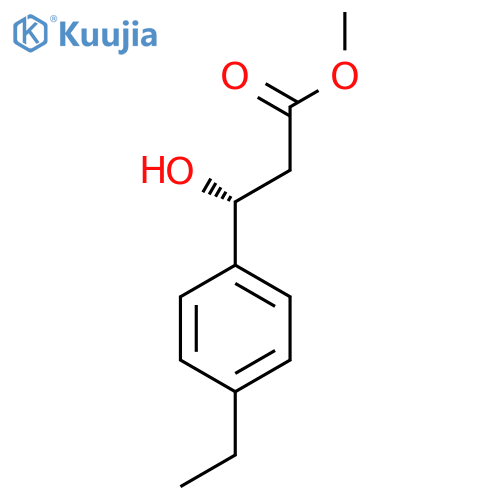 methyl (3R)-3-(4-ethylphenyl)-3-hydroxypropanoate structure