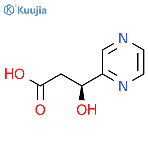 (3S)-3-hydroxy-3-(pyrazin-2-yl)propanoic acid structure