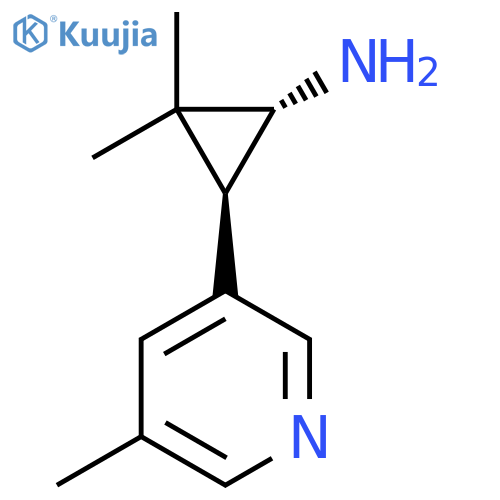 rac-(1R,3R)-2,2-dimethyl-3-(5-methylpyridin-3-yl)cyclopropan-1-amine structure