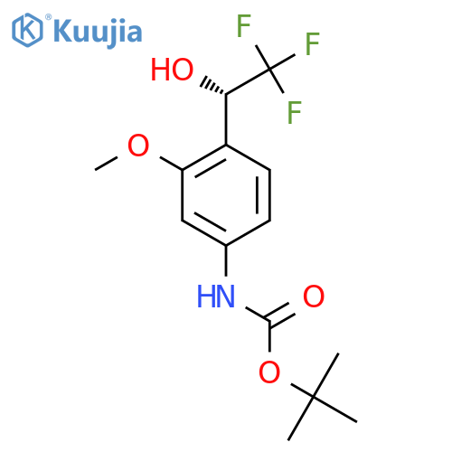 tert-butyl N-{3-methoxy-4-(1S)-2,2,2-trifluoro-1-hydroxyethylphenyl}carbamate structure