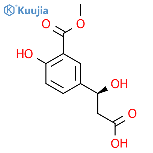 (3S)-3-hydroxy-3-4-hydroxy-3-(methoxycarbonyl)phenylpropanoic acid structure