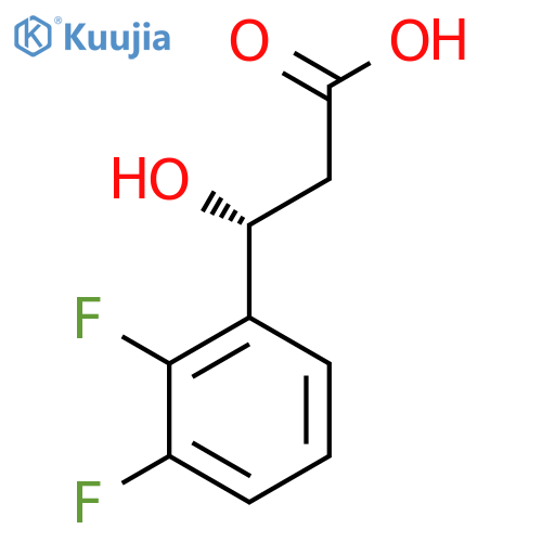 (3R)-3-(2,3-difluorophenyl)-3-hydroxypropanoic acid structure