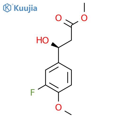 methyl (3S)-3-(3-fluoro-4-methoxyphenyl)-3-hydroxypropanoate structure