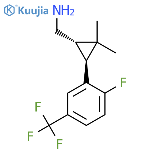 rac-(1R,3R)-3-2-fluoro-5-(trifluoromethyl)phenyl-2,2-dimethylcyclopropylmethanamine structure