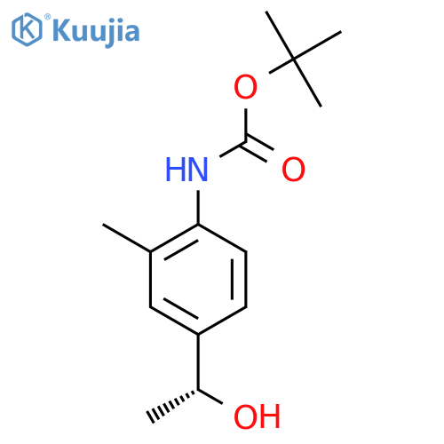 tert-butyl N-{4-(1R)-1-hydroxyethyl-2-methylphenyl}carbamate structure