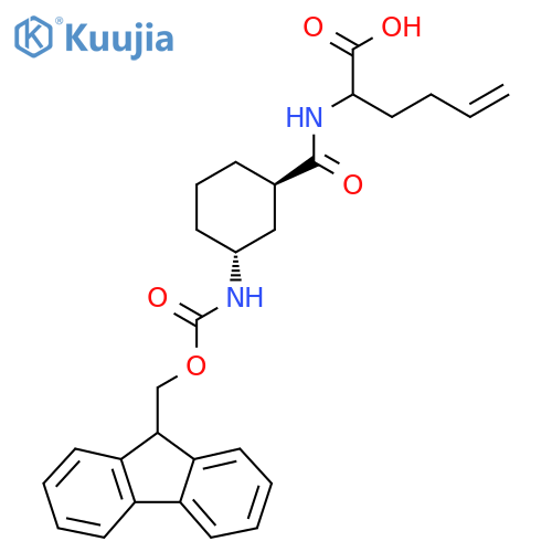 rac-2-{[(1R,3R)-3-({[(9H-fluoren-9-yl)methoxy]carbonyl}amino)cyclohexyl]formamido}hex-5-enoic acid structure