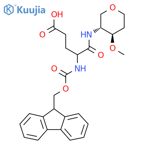 rac-4-({(9H-fluoren-9-yl)methoxycarbonyl}amino)-4-{(3R,4R)-4-methoxyoxan-3-ylcarbamoyl}butanoic acid structure
