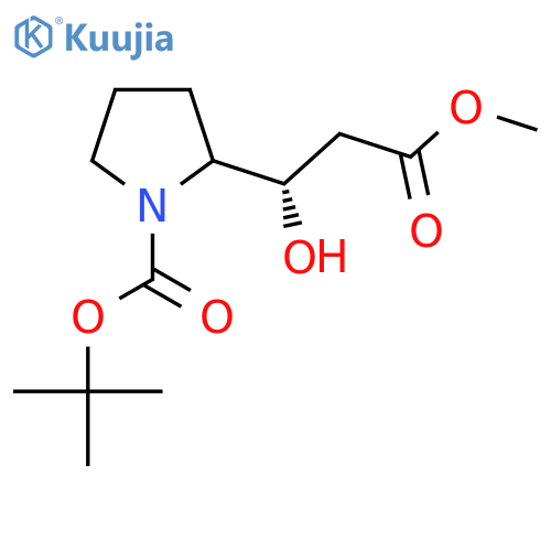 tert-butyl 2-[(1S)-1-hydroxy-3-methoxy-3-oxopropyl]pyrrolidine-1-carboxylate structure
