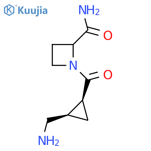 rac-1-(1R,2S)-2-(aminomethyl)cyclopropanecarbonylazetidine-2-carboxamide structure