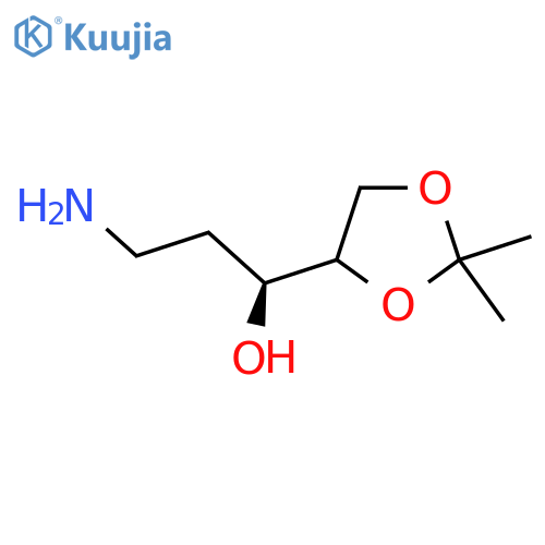 (1S)-3-amino-1-(2,2-dimethyl-1,3-dioxolan-4-yl)propan-1-ol structure
