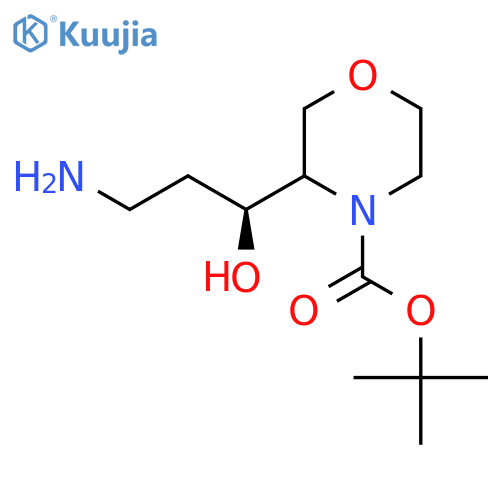 tert-butyl 3-(1S)-3-amino-1-hydroxypropylmorpholine-4-carboxylate structure