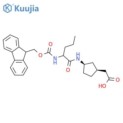 rac-2-(1R,3S)-3-2-({(9H-fluoren-9-yl)methoxycarbonyl}amino)pentanamidocyclopentylacetic acid structure