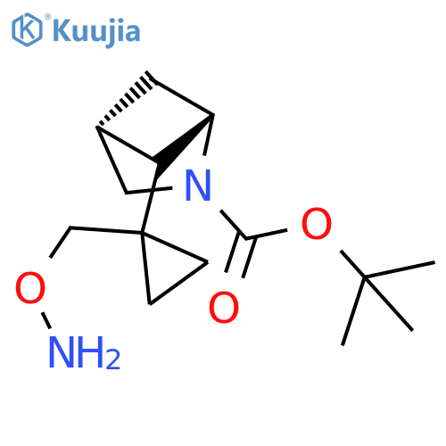 tert-butyl (1S,4R)-5-{1-(aminooxy)methylcyclopropyl}-2-azabicyclo2.1.1hexane-2-carboxylate structure