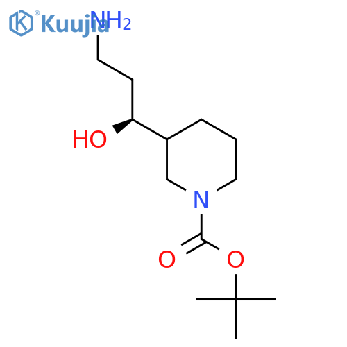 tert-butyl 3-(1S)-3-amino-1-hydroxypropylpiperidine-1-carboxylate structure