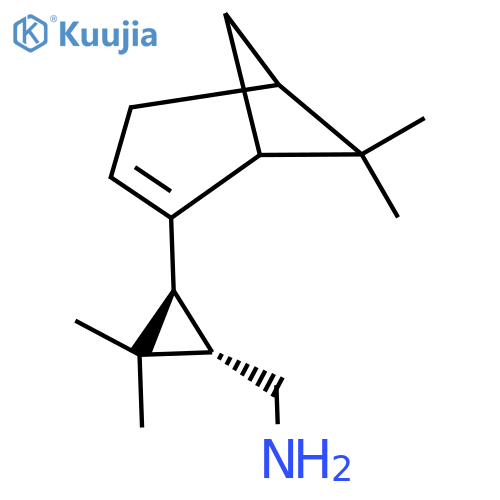 rac-(1R,3R)-3-{6,6-dimethylbicyclo3.1.1hept-2-en-2-yl}-2,2-dimethylcyclopropylmethanamine structure