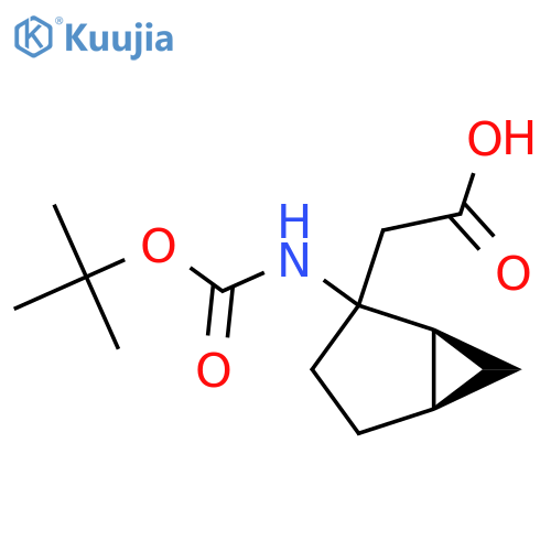 rac-2-(1R,5S)-2-{(tert-butoxy)carbonylamino}bicyclo3.1.0hexan-2-ylacetic acid structure