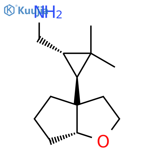 (1RS,3RS)-3-(6aR)-hexahydro-2H-cyclopentabfuran-3a-yl-2,2-dimethylcyclopropylmethanamine structure