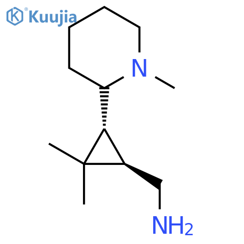 rac-(1R,3R)-2,2-dimethyl-3-(1-methylpiperidin-2-yl)cyclopropylmethanamine structure