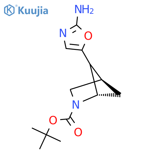 tert-butyl (1S,4R)-5-(2-amino-1,3-oxazol-5-yl)-2-azabicyclo2.1.1hexane-2-carboxylate structure