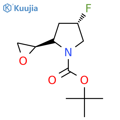 tert-butyl (4S)-4-fluoro-2-(2R)-oxiran-2-ylpyrrolidine-1-carboxylate structure