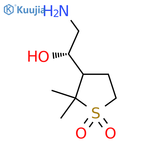 3-(1S)-2-amino-1-hydroxyethyl-2,2-dimethyl-1lambda6-thiolane-1,1-dione structure