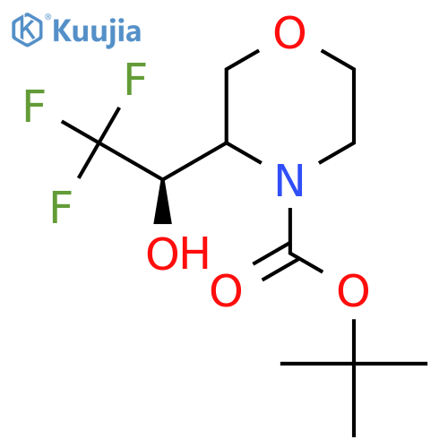 tert-butyl 3-(1R)-2,2,2-trifluoro-1-hydroxyethylmorpholine-4-carboxylate structure