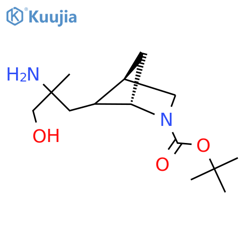 tert-butyl (1S,4R)-5-(2-amino-3-hydroxy-2-methylpropyl)-2-azabicyclo[2.1.1]hexane-2-carboxylate structure