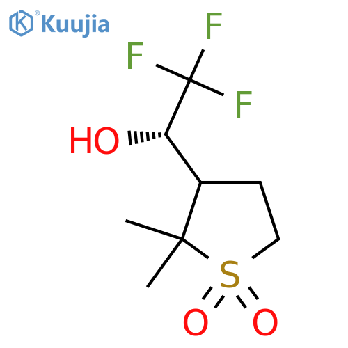2,2-dimethyl-3-(1S)-2,2,2-trifluoro-1-hydroxyethyl-1lambda6-thiolane-1,1-dione structure