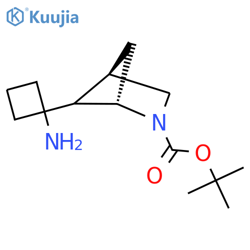 tert-butyl (1S,4R)-5-(1-aminocyclobutyl)-2-azabicyclo2.1.1hexane-2-carboxylate structure