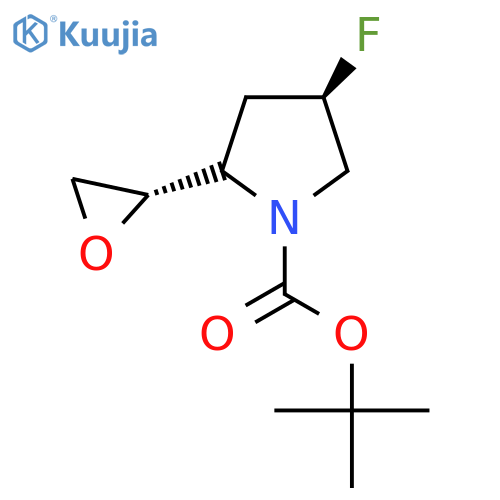 tert-butyl (4R)-4-fluoro-2-(2S)-oxiran-2-ylpyrrolidine-1-carboxylate structure